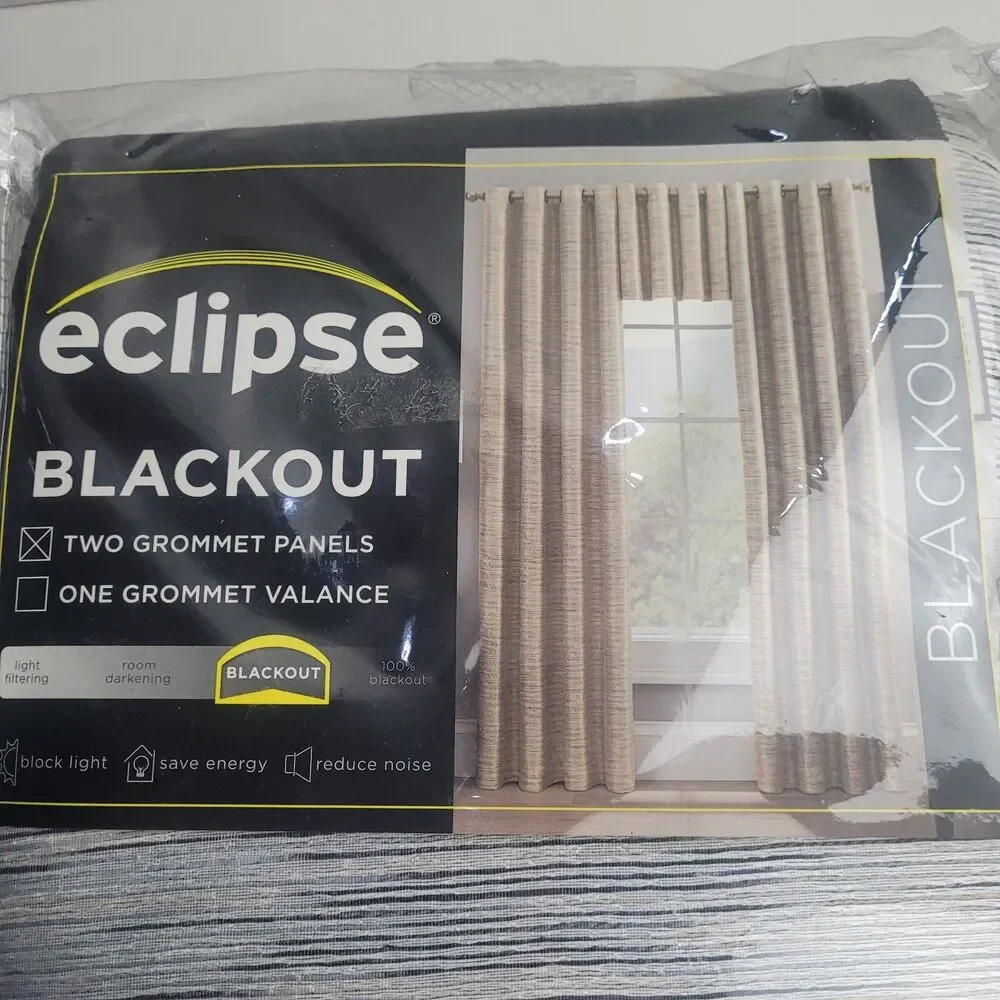 NEW Eclipse Absolute Zero 100% blackout curtain panels Grommet 50x95 'White'